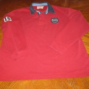 Brooks Brothers Rugby Shirt Sz L #18 L/S w Crest